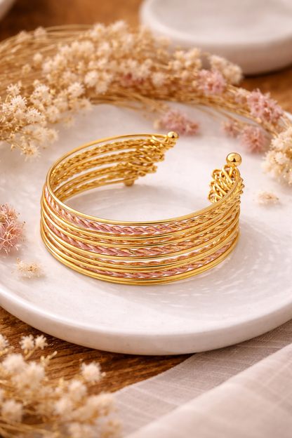 Blush Twist Layered Bracelet