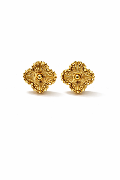 Golden Clover Stud Earrings