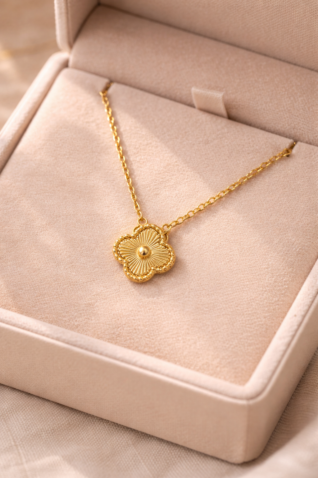 Golden Clover Charm Necklace