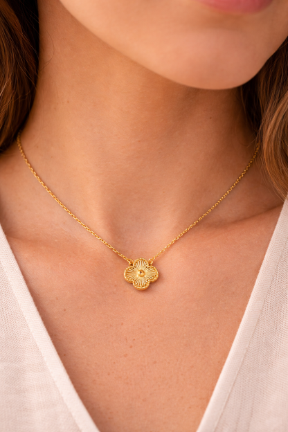 Golden Clover Charm Necklace