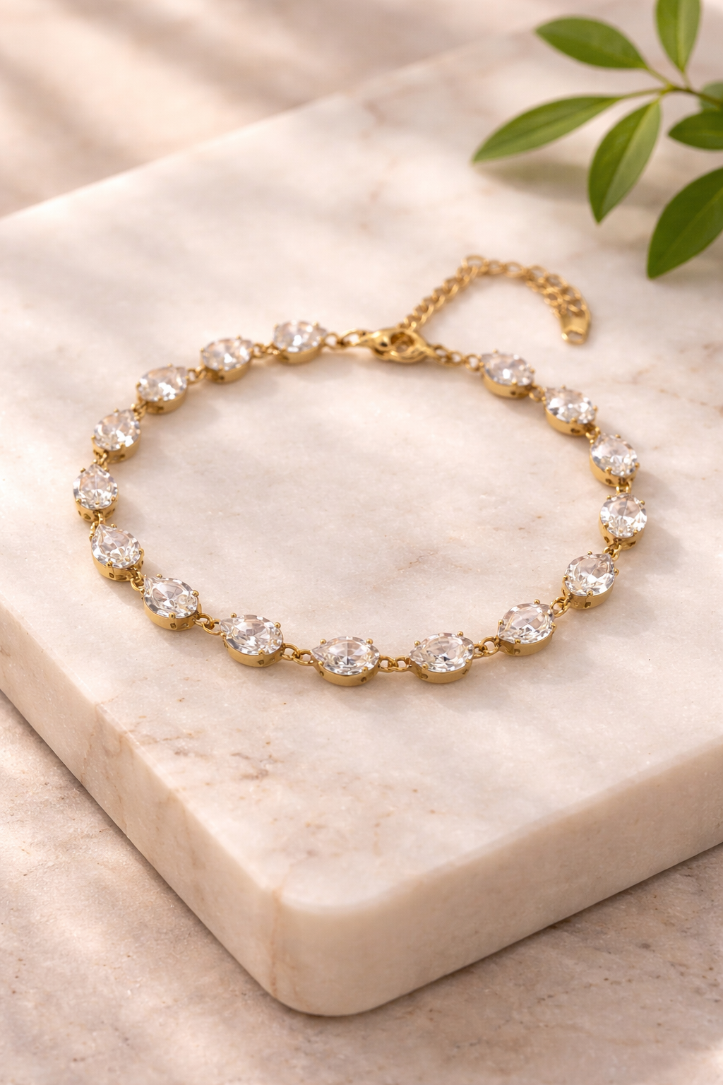 Crystal Teardrop Tennis Bracelet