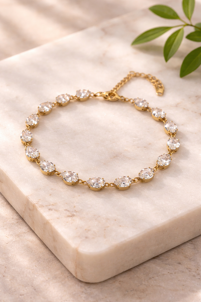 Crystal Teardrop Tennis Bracelet