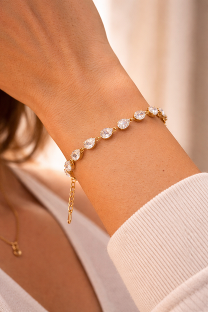 Crystal Teardrop Tennis Bracelet