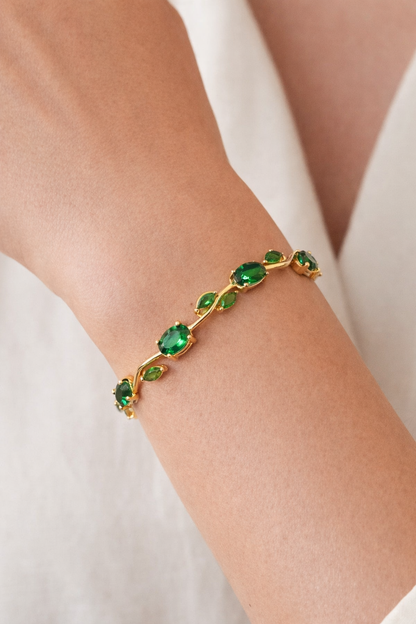 Emerald Tulip Vine Bracelet