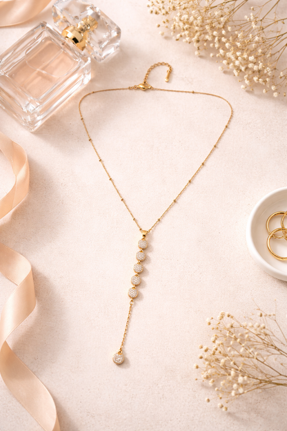 Dazzling Heart Drop Necklace