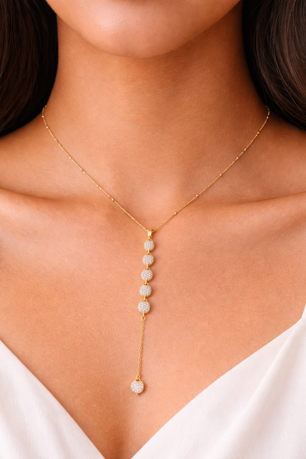 Dazzling Heart Drop Necklace