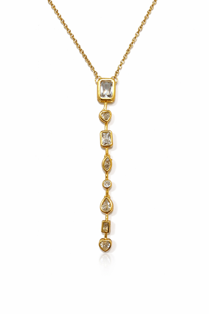 Geometric Crystal Drop Necklace