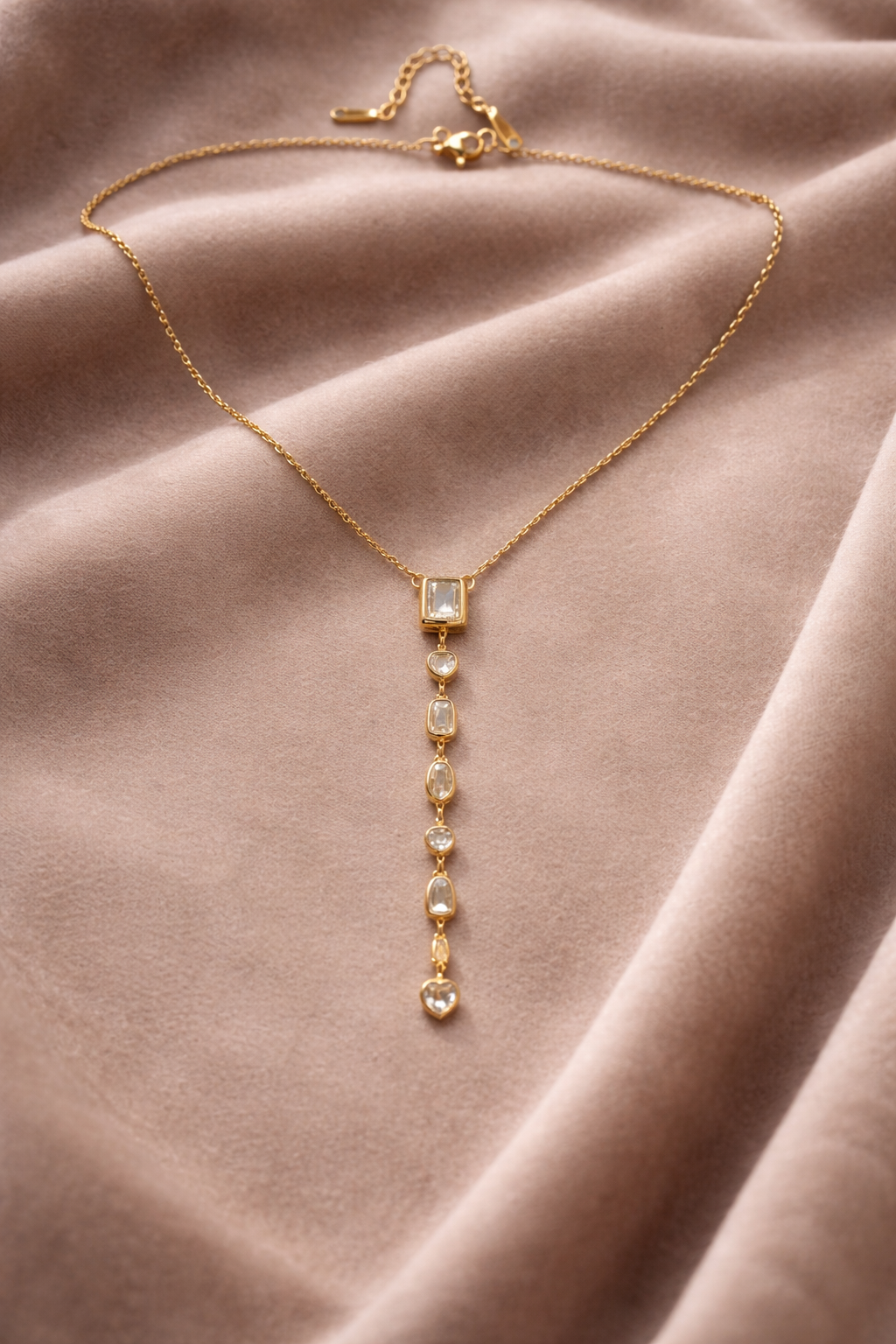 Geometric Crystal Drop Necklace