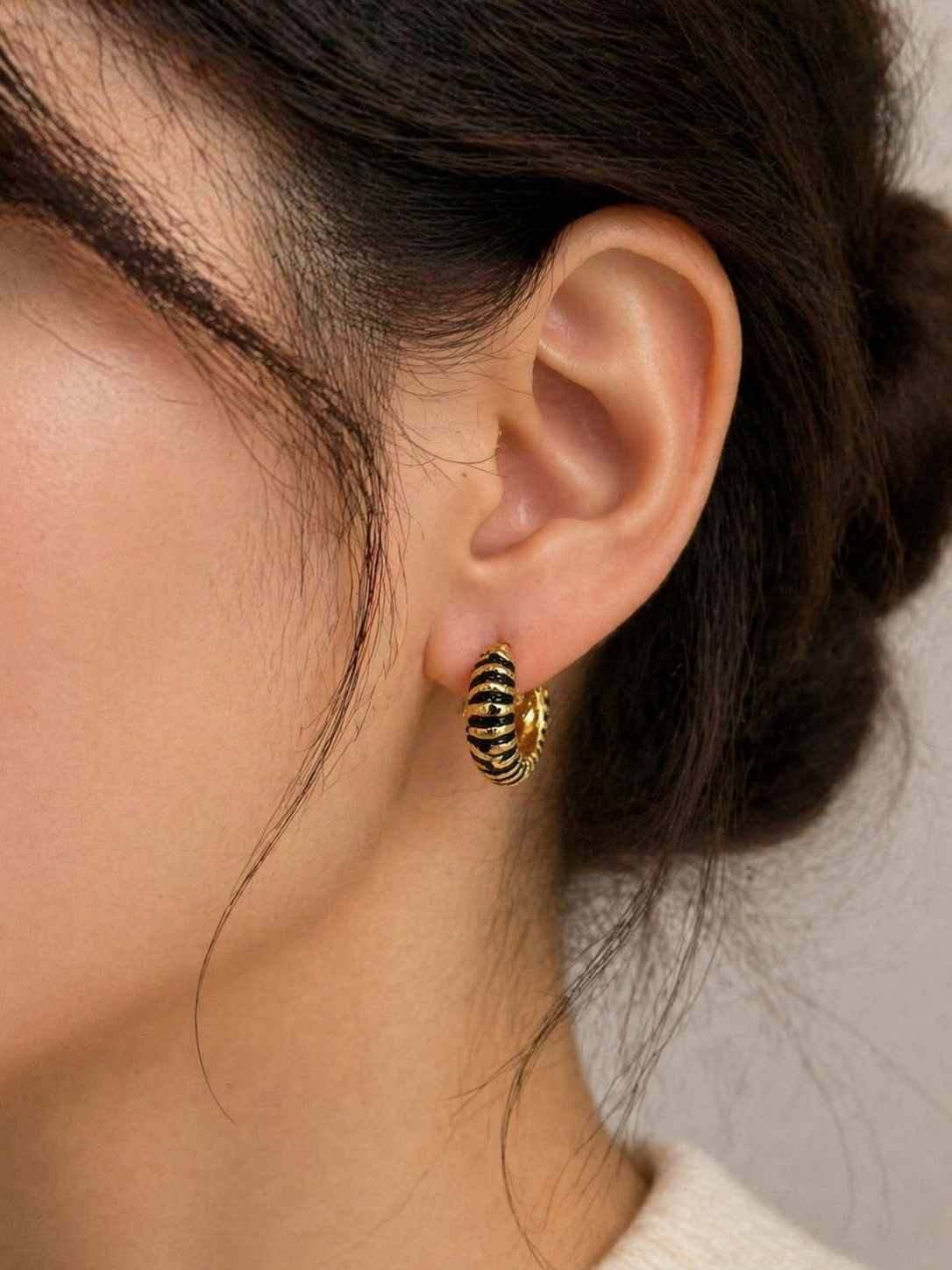 Stripe Hoop Earrings
