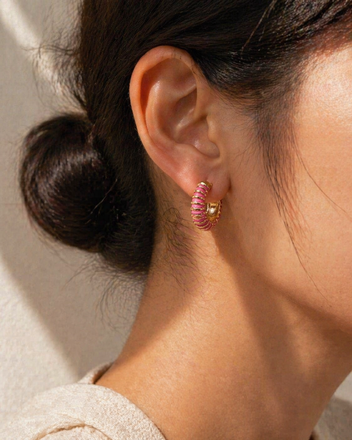 Stripe Hoop Earrings