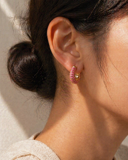 Stripe Hoop Earrings