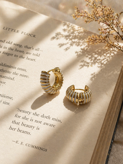 Stripe Hoop Earrings