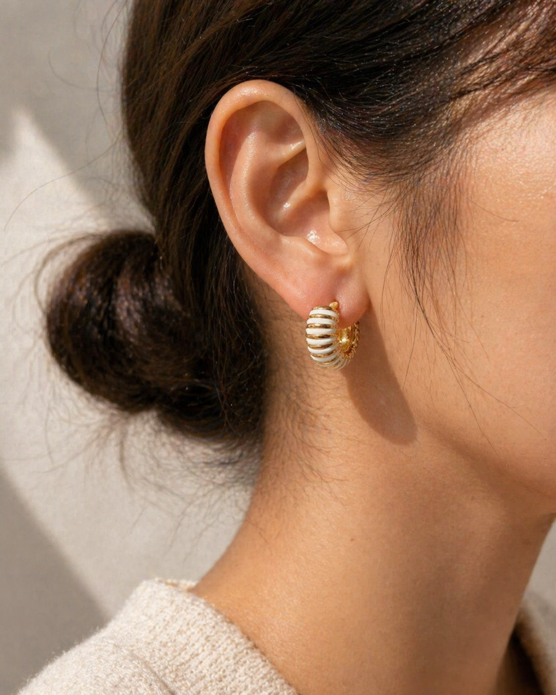 Stripe Hoop Earrings