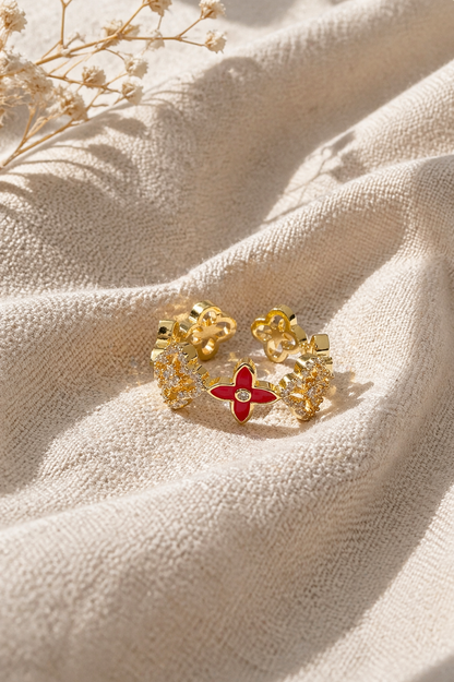 Floral Charm Statement Ring