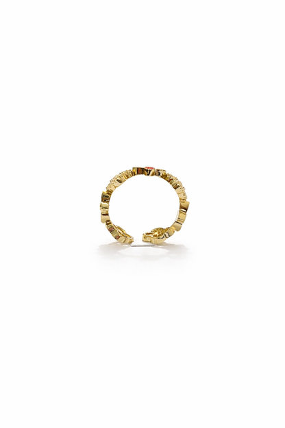 Floral Charm Statement Ring