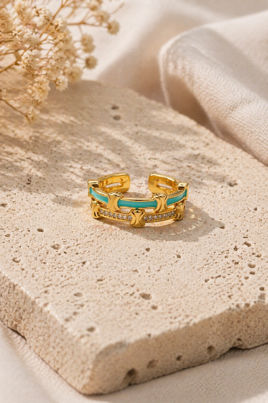 Floral Charm Statement Ring