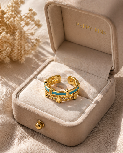 Floral Charm Statement Ring