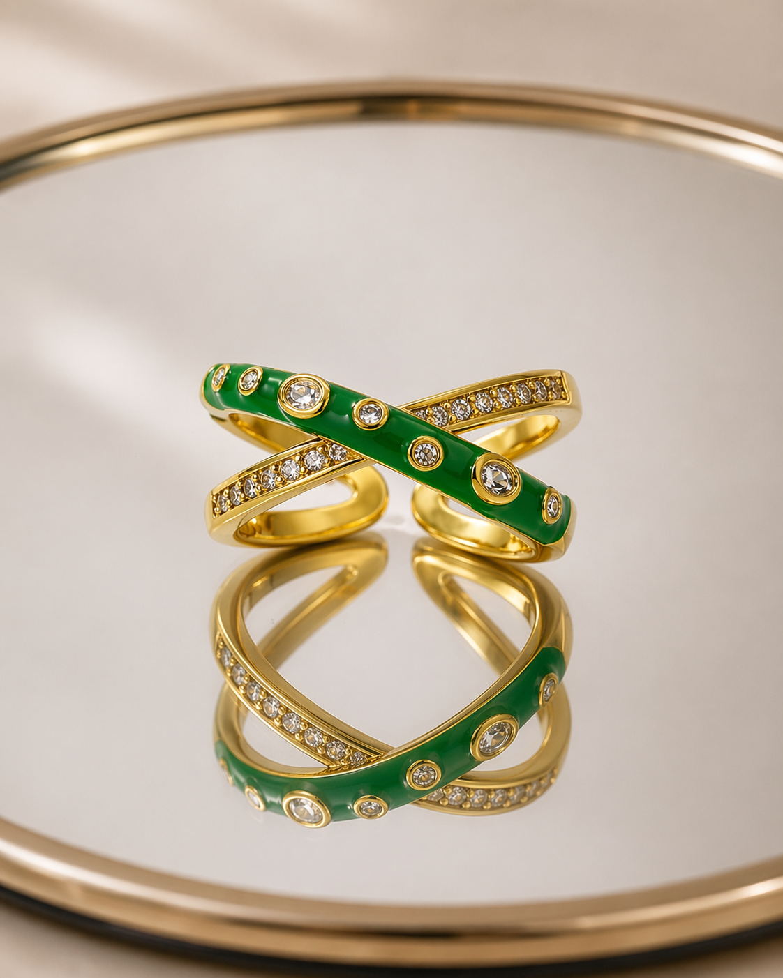 Emerald Wrap Adjustable Ring