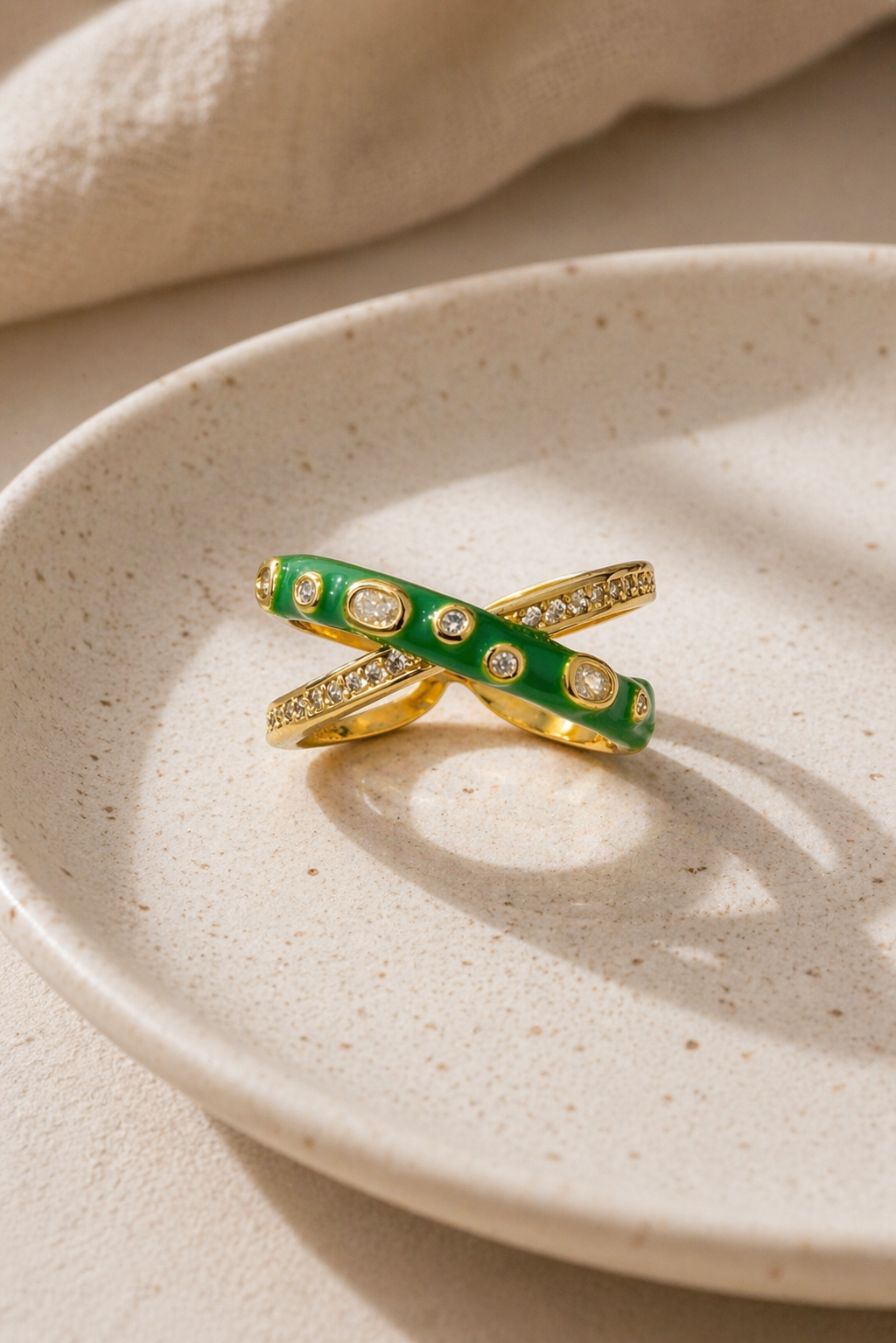 Emerald Wrap Adjustable Ring