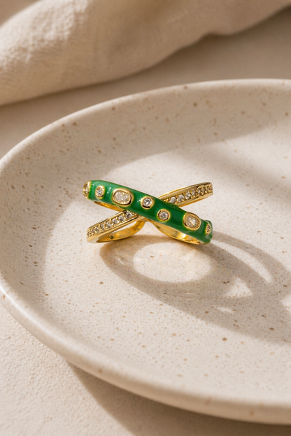 Emerald Wrap Adjustable Ring