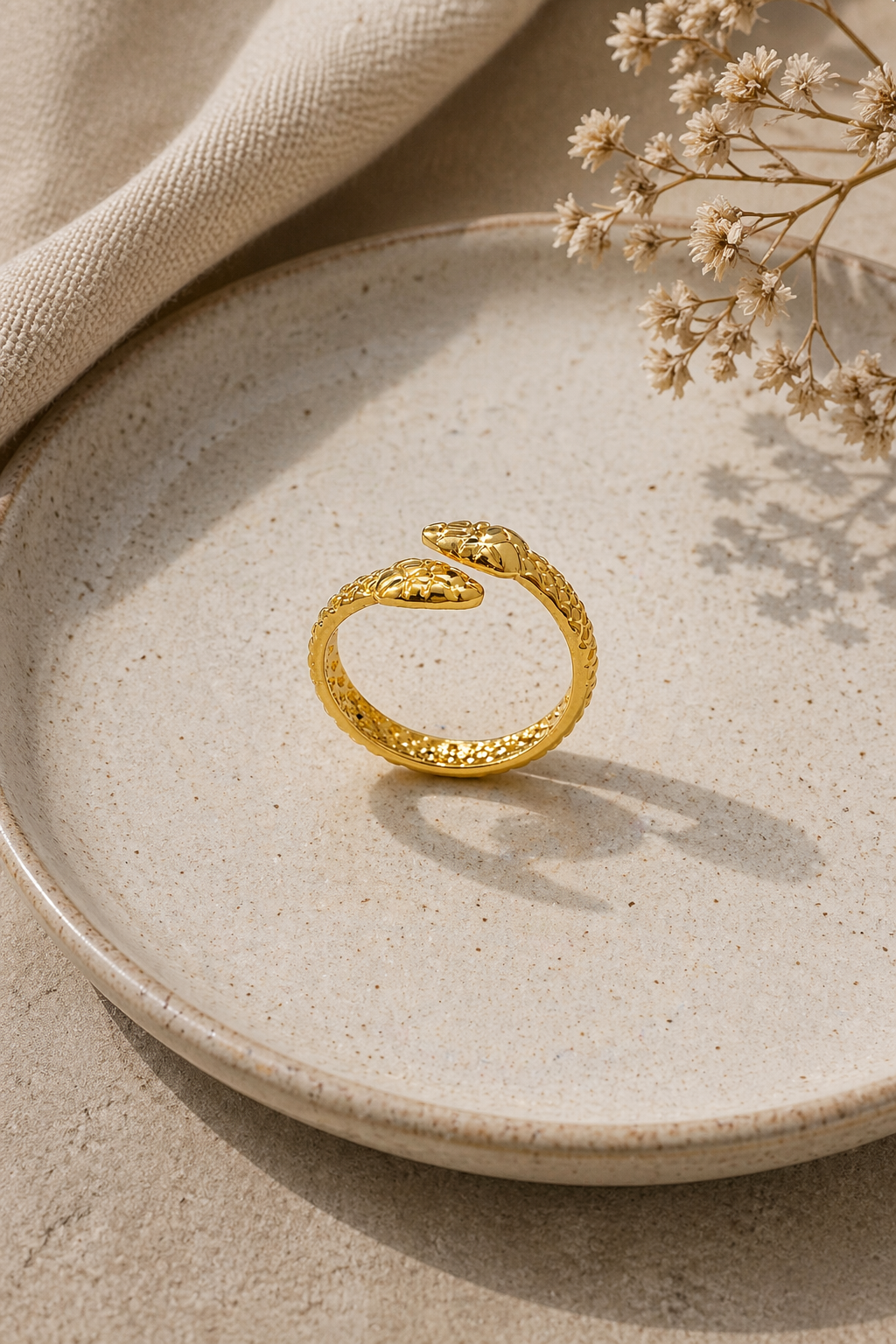 Dual Head Serpent Adjustable Ring