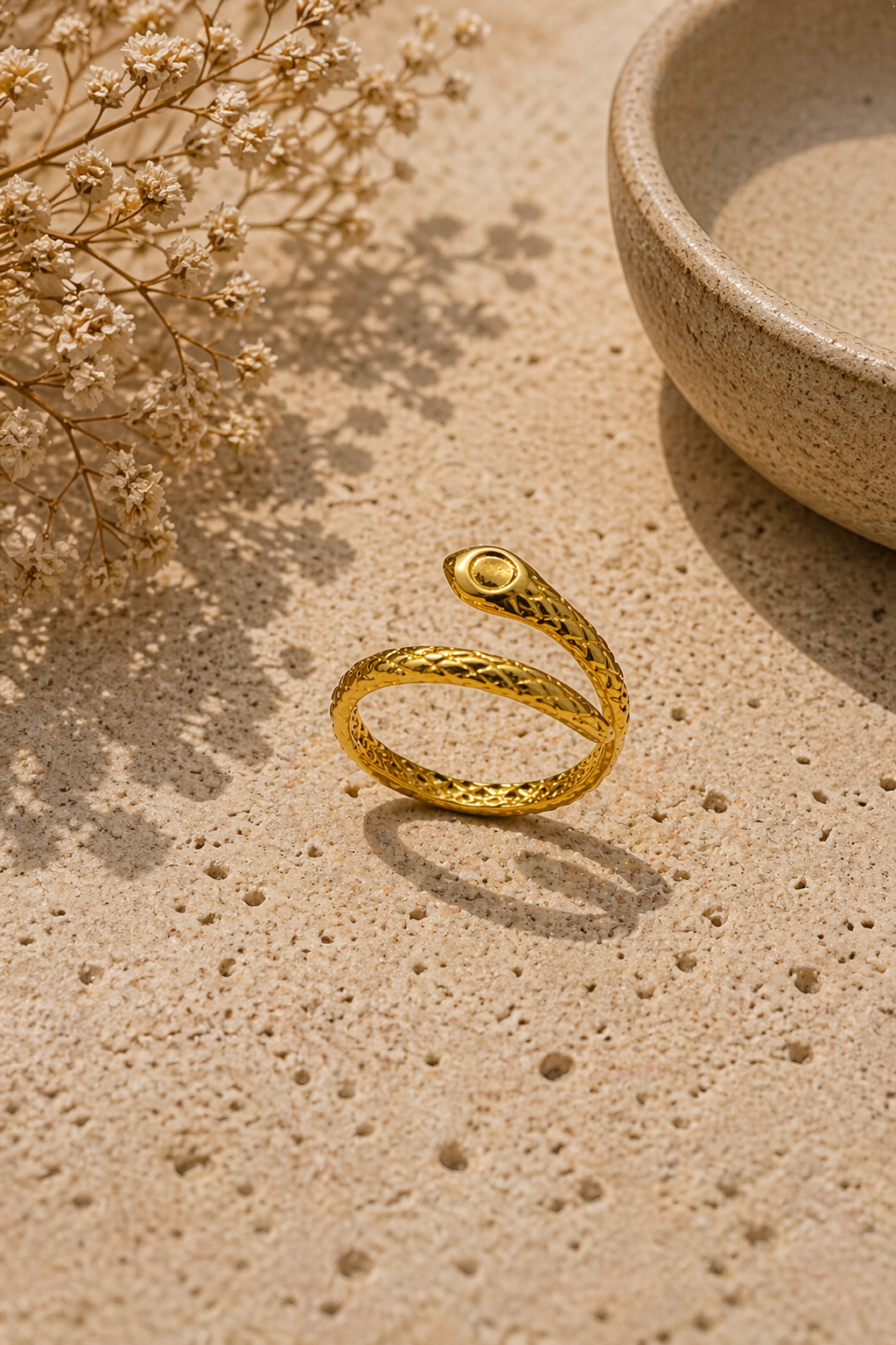 Textured Snake Wrap Ring