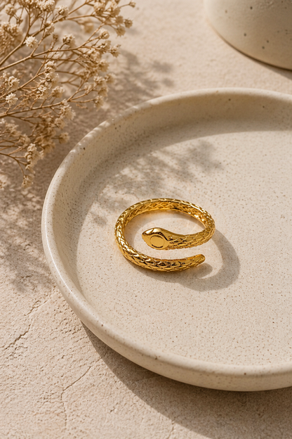 Textured Snake Wrap Ring