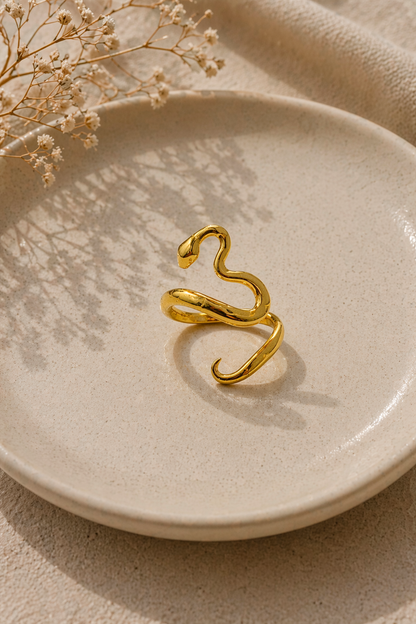 Abstract Snake Wrap Ring