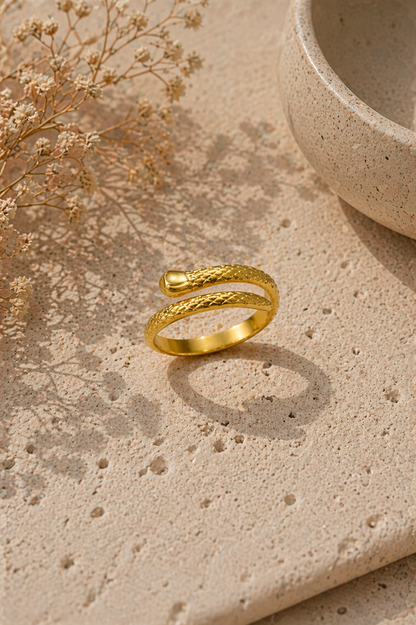 Slim Textured Snake Ring