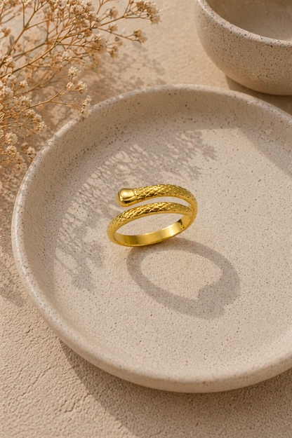 Slim Textured Snake Ring