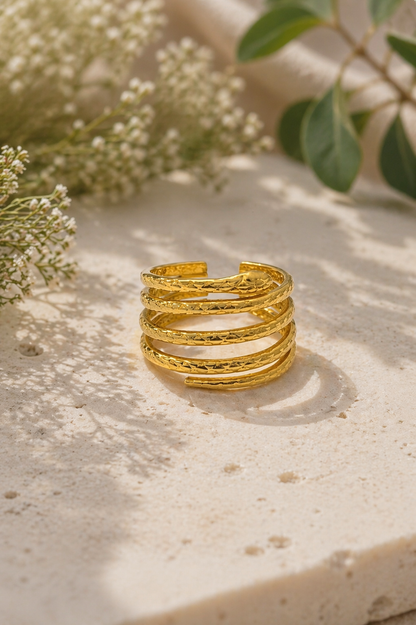 Layered Coil Statement Ring
