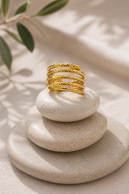 Layered Coil Statement Ring