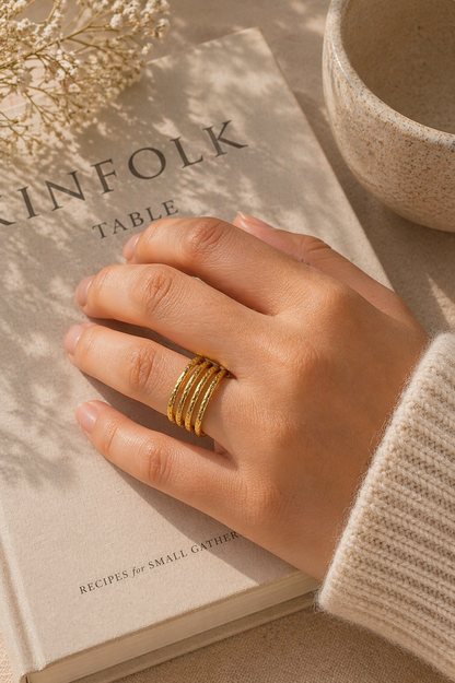 Layered Coil Statement Ring