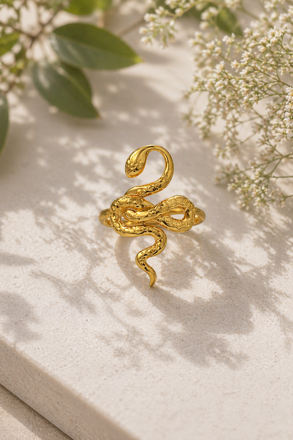 Ornate Serpent Statement Ring
