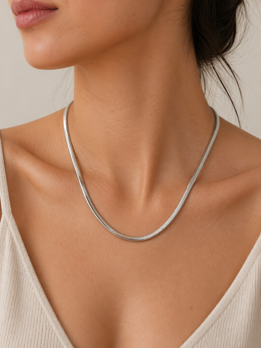 Classic Herringbone Chain Necklace