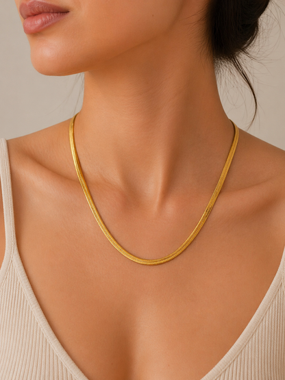 Classic Herringbone Chain Necklace
