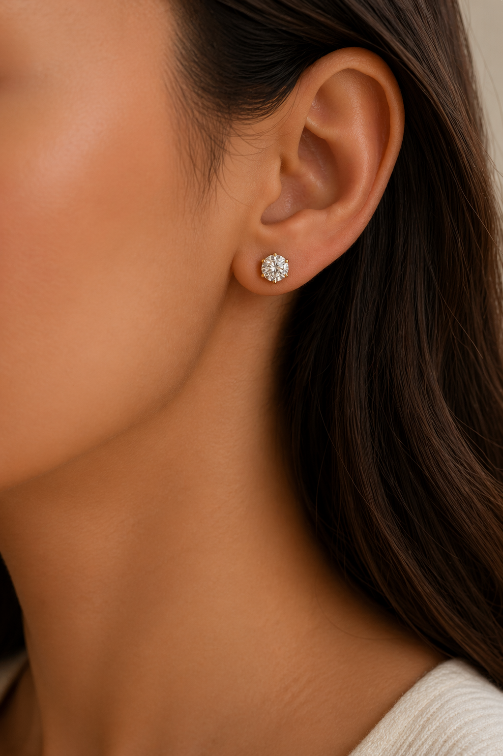 Classic Solitaire Crystal Stud Earrings