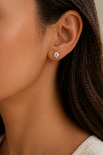 Classic Solitaire Crystal Stud Earrings