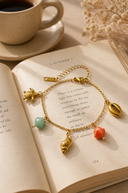 Ocean Charm Gold Bracelet