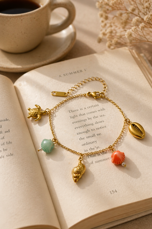 Ocean Charm Gold Bracelet