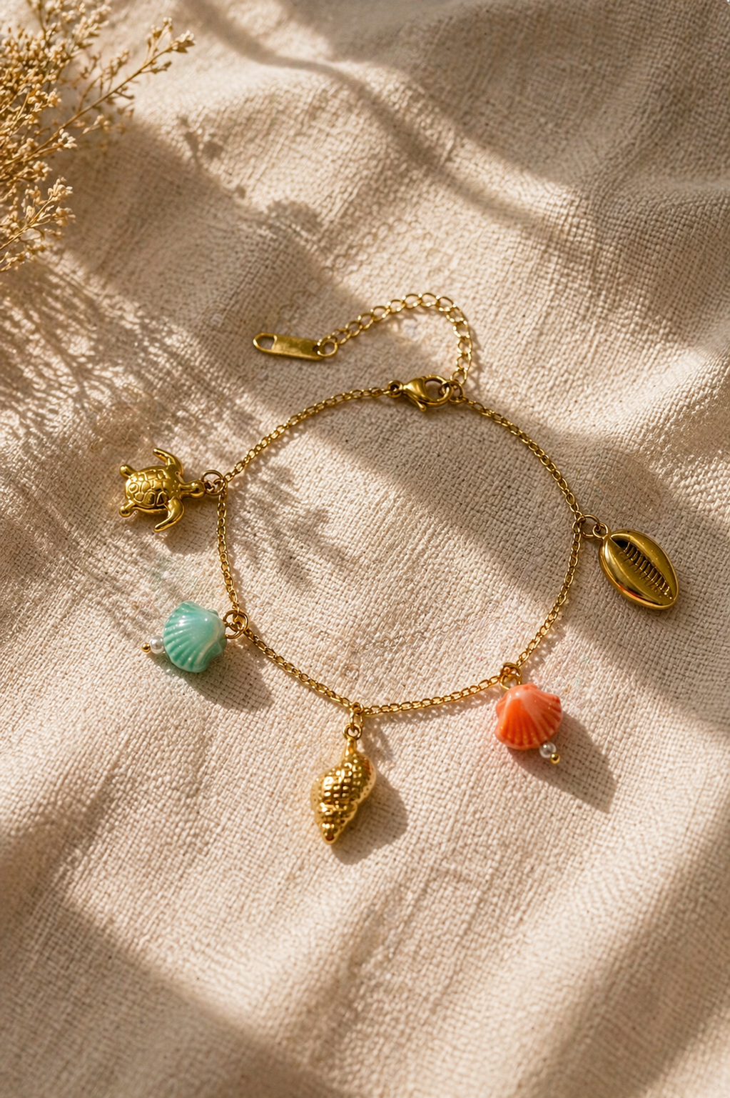Ocean Charm Gold Bracelet