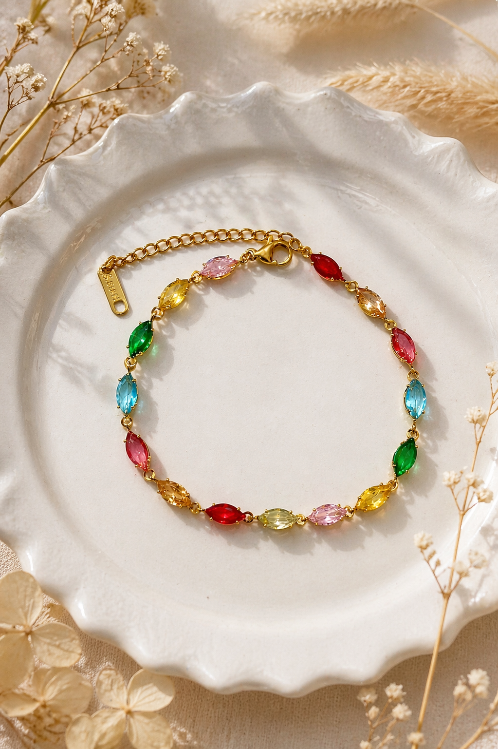Rainbow Crystal Tennis Bracelet