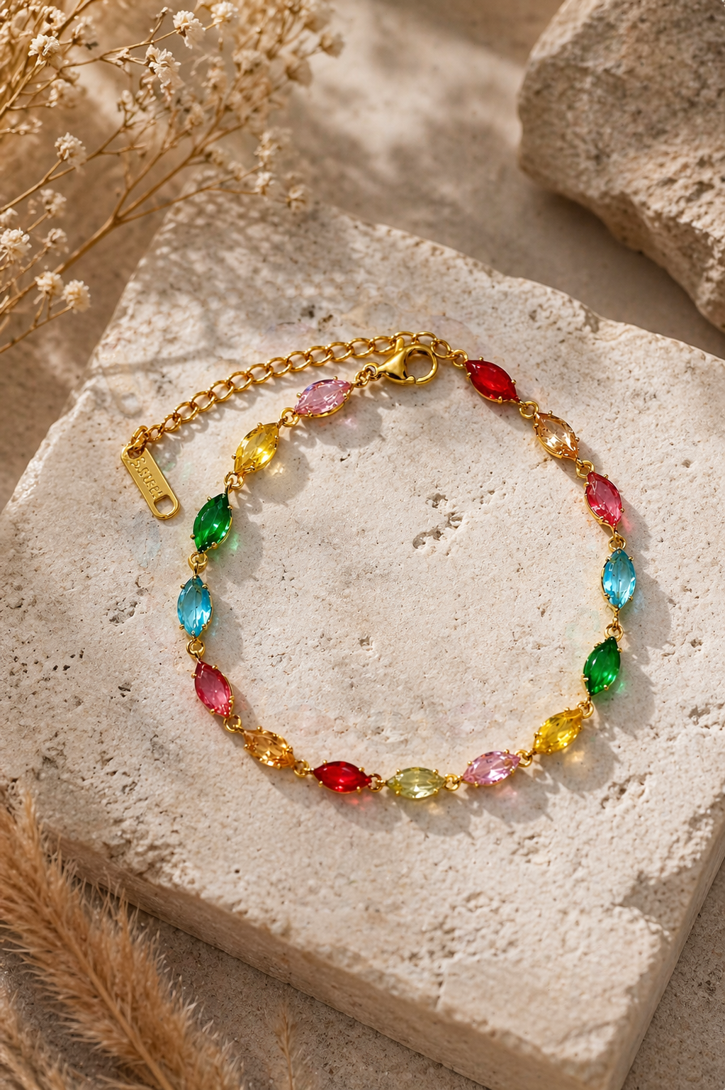 Rainbow Crystal Tennis Bracelet