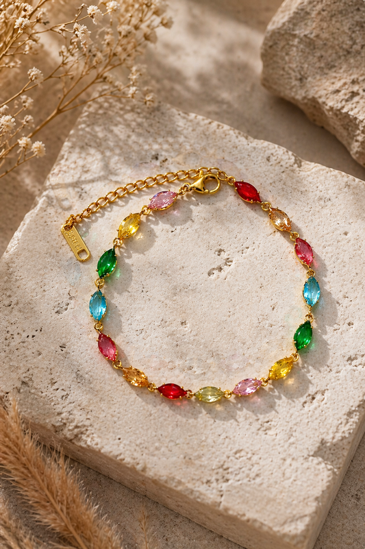 Rainbow Crystal Tennis Bracelet