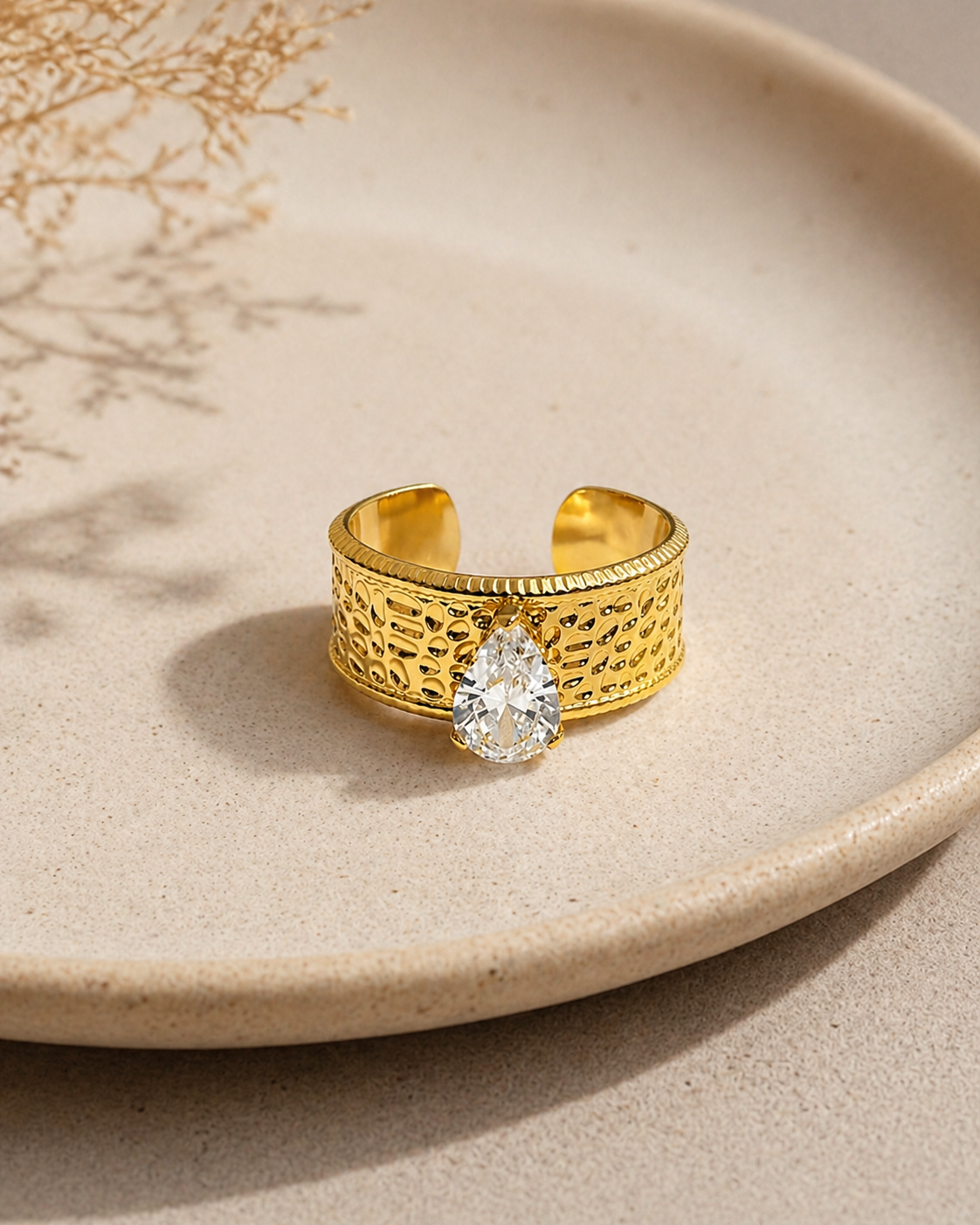 Aurora Teardrop Statement Ring