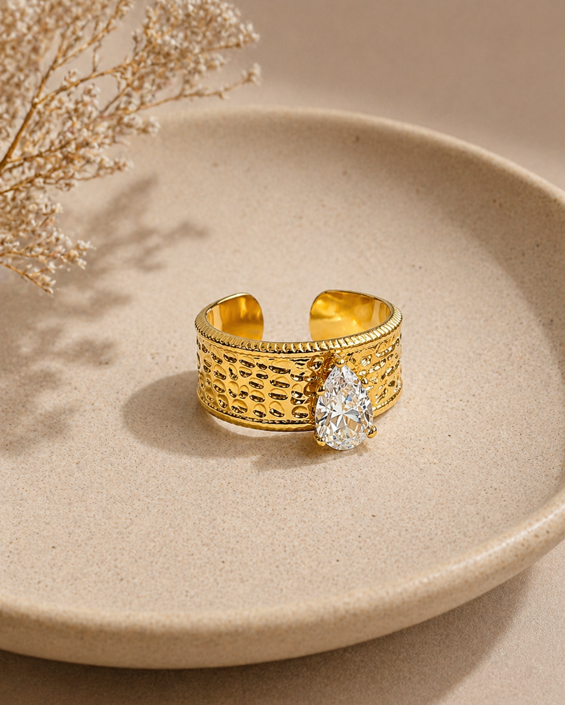 Aurora Teardrop Statement Ring