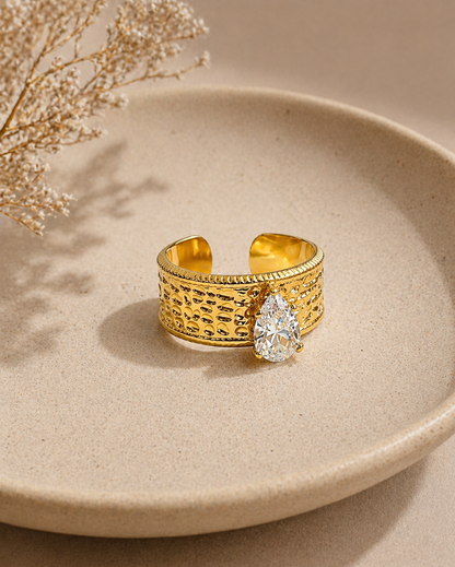 Aurora Teardrop Statement Ring