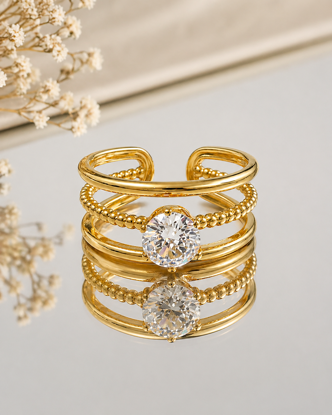 Celeste Trio Band Crystal Ring