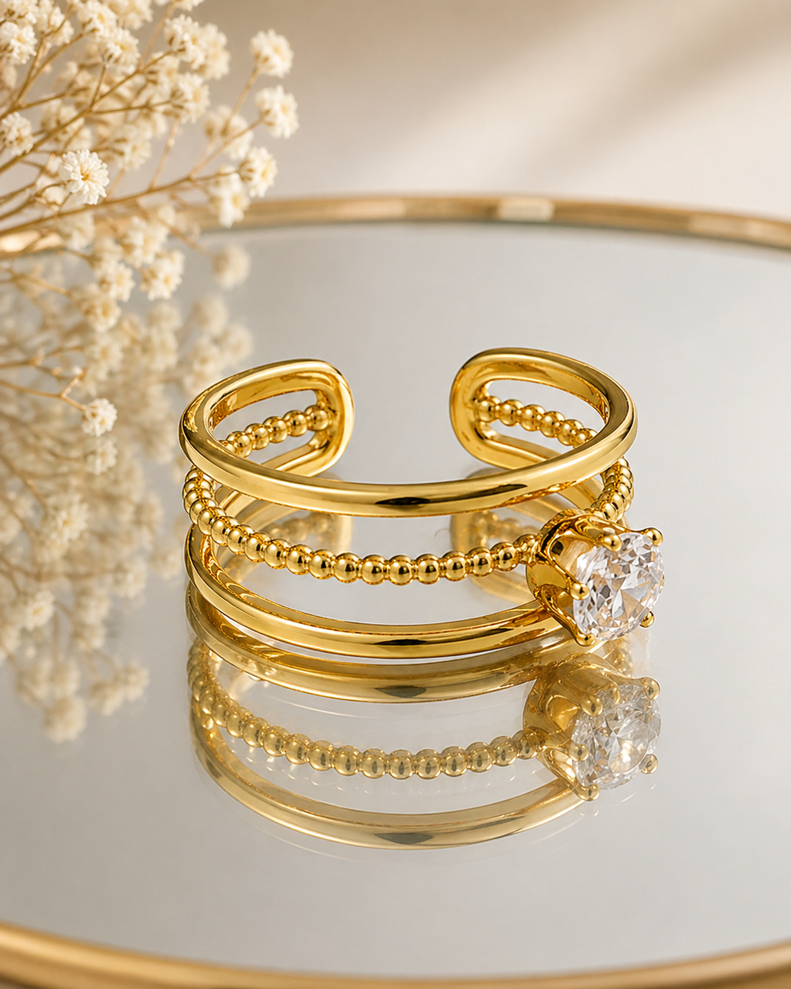 Celeste Trio Band Crystal Ring