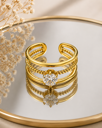 Celeste Trio Band Crystal Ring